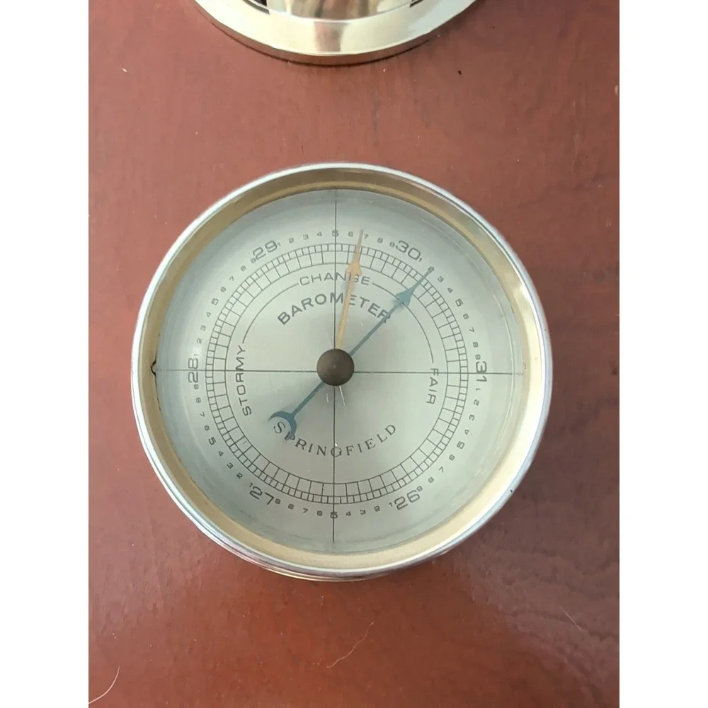 Vintage Springfield Weather Station: Thermometer Barometer Humidity Made In USA